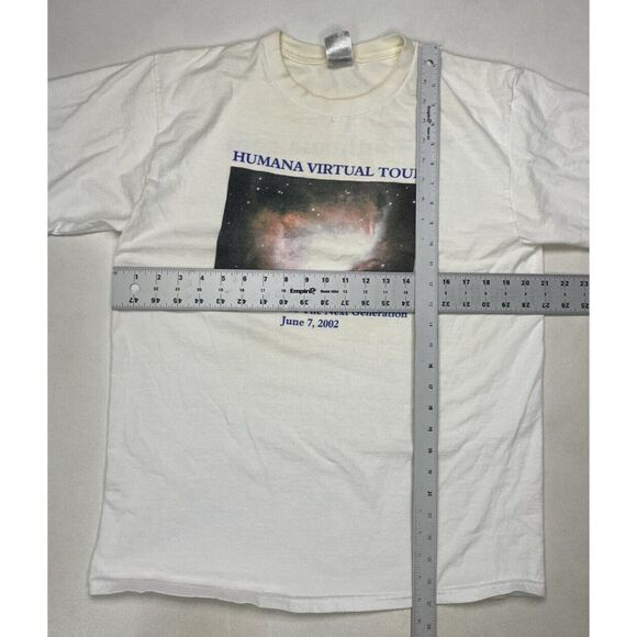 VINTAGE Humana Virtual Tour 2002 Graphic T-shirt Men Large White Short Sleeve - Picture 7 of 7